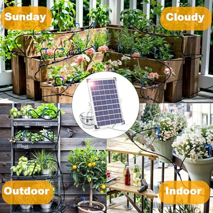 RISINGUP Solar Drip Irrigation System for 30 Potted Plants Outdoor Garden - size: 30 pots