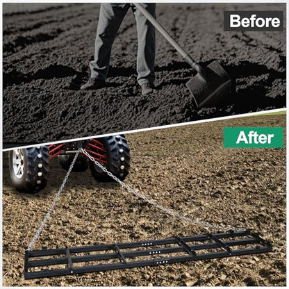 8 FT Drag Harrow Driveway Grader with 6 FT Chain - size: 8 FT
