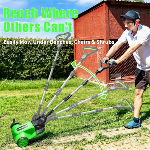 Small Electric Lawn Mower, Mini Cordless Lawn Mower with 2x4.0Ah Batteries