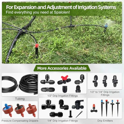 10PCS Push-to-Fit Drip Irrigation Emitters for 1/4 inch Irrigation Tubing, Adjustable 360 Degree Vortex Drip Emitters with Stake, Irrigation Dripper Sprinklers for Drip Irrigation System - size: 10PCS Drip Irrigation Vortex Emitters