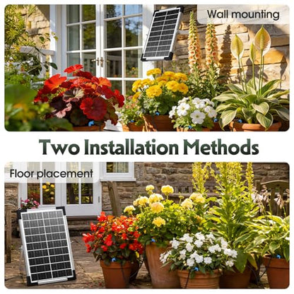 8W Solar Drip Irrigation System for Garden, Supports 30 Pots Plants