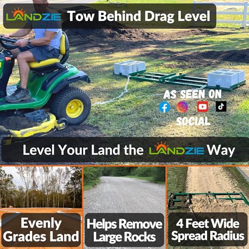 Drag Harrow 4 FT, Tow Behind Driveway Grader - Landzie - style: 4' Level