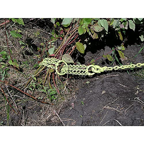 Brush Grubber Heavy Duty Shrub Clump Tree Log Metal Chain Grubber Tool, Use with ATVs and UTVs, Green
