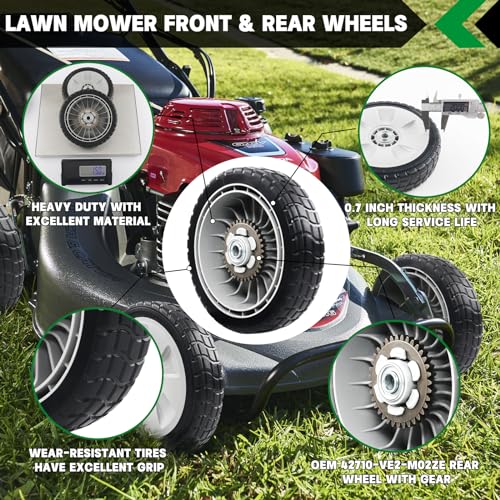 CheeMuii 2PCS HRR216 Lawn Mower Rear Wheels with Bolts for 42710-VE2-M02ZE | 8 Inch Lawn Mower Back Wheel with Bolt Replace for 42710-VE2-M02ZE Compatible with Honda Lawn Mower HRR216 HRS216 HRT216, etc - color: Gray-8IN-2REAR+2BOLT(HRR216)