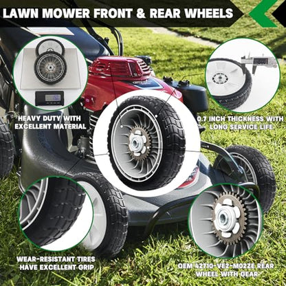 CheeMuii 2PCS HRR216 Lawn Mower Rear Wheels with Bolts for 42710-VE2-M02ZE | 8 Inch Lawn Mower Back Wheel with Bolt Replace for 42710-VE2-M02ZE Compatible with Honda Lawn Mower HRR216 HRS216 HRT216, etc - color: Gray-8IN-2REAR+2BOLT(HRR216)