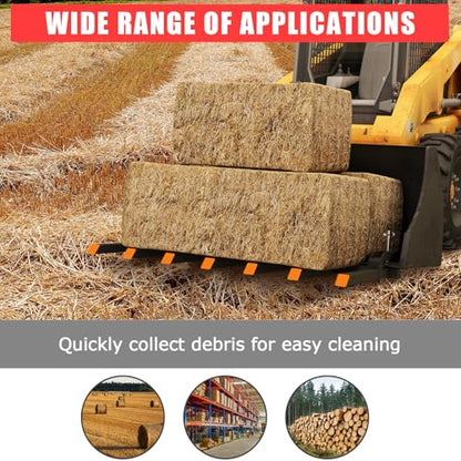 Garvee Clamp On Debris Forks to 68" Bucket, 5400lbs Capacity Heavy Duty Clamp On Pallet Forks Bucket Forks Attachments Fit for Loader Bucket Skidsteer Tractor - size: 68'' Bucket