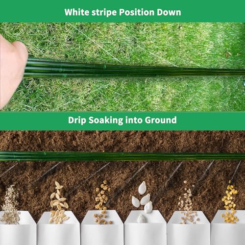 Watoo 2026 Sprinkler Hose & Soaker Hose for Yard - 150FT (50 * 3) Reinforced Flat Garden Hose with Holes, Heavy Duty No-Kink Lawn Irrigation Hose (Includes Stakes, High Pressure Spray) - size: 50FT*3(150ft)