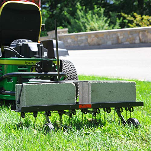 Brinly DT-402BH-A Tow Behind Dethatcher with Transport Mode, 40", Matte Black - color: Matte Black