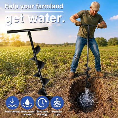 Lothee 228 Inch Steel Auger Well Drilling Kit for Garden Irrigation