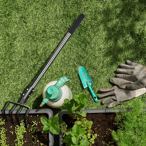 4-Tine Garden Hand Tiller Cultivator, 55" Adjustable Long Handle