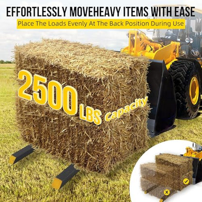 Heavy-Duty 43 in 2500 lb Clamp-On Pallet Forks
