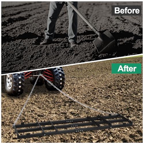 6 FT Drag Harrow Driveway Grader with 5 FT Chain - size: 6 FT