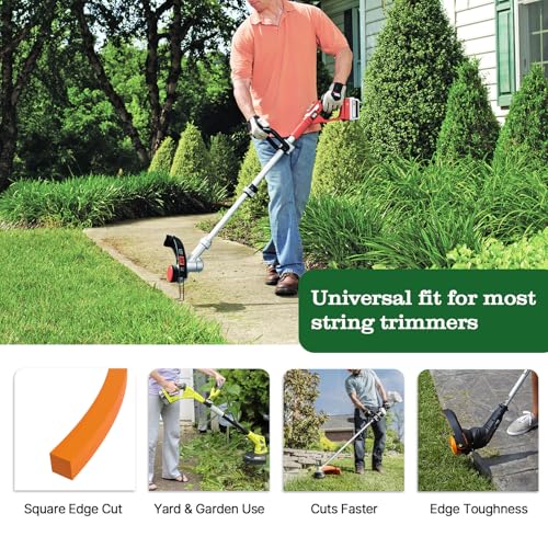 Anleolife .065" Square Weed Wacker String, Electric Trimmers, 370ft 1 lb - color: Commercial, size: 1lb .065"