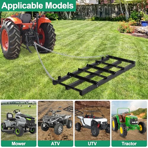 Drag Harrow Driveway Grader 4 FT with 4 FT Chain - size: 4 FT