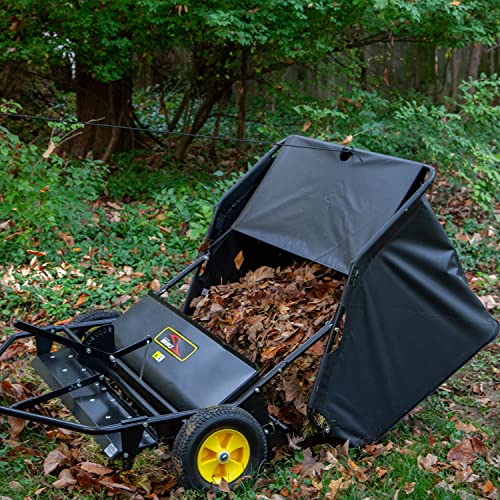 Brinly STS-42BHDK-A 40" Tow-Behind Lawn Sweeper with Dethatcher and Hamper Windscreen - size: 40"