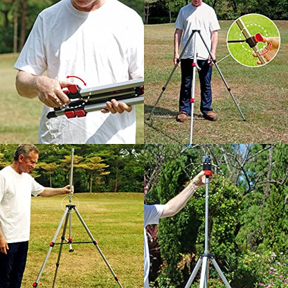 Eden 94152 PRO Heavy Weight Telescoping Tripod (5.37 lbs) Multi-Pattern Turbo Gear Drive Sprinkler, w/Quick Connect Starter Kit, 360 Degree Coverage