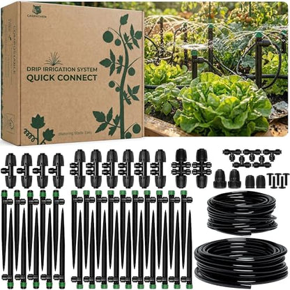 CARPATHEN Quick Connect Drip Irrigation System Kit with Sprinkler, 100 feet - size: Quick-Connect 100 feet