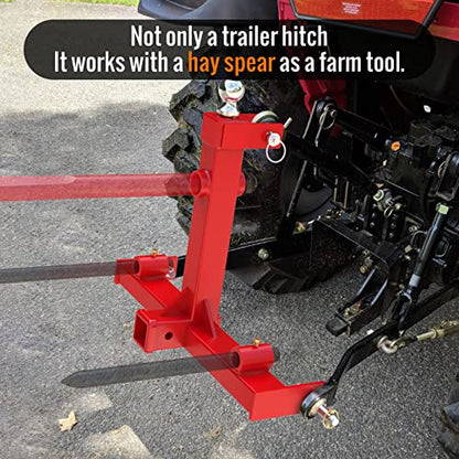 3 Point Hitch Attachment, 3pt Quick Trailer Hitch 2" Receiver Category 1