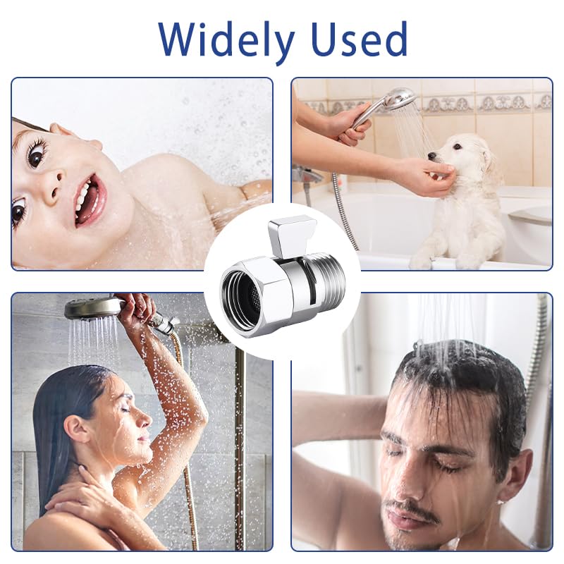 Shower Head Brass shut off Valve,Water Flow Control Valve for shower head,Water Pressure Regulator G1/2，Chrome