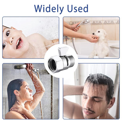 Shower Head Brass shut off Valve,Water Flow Control Valve for shower head,Water Pressure Regulator G1/2，Chrome