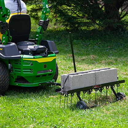 Brinly DT-402BH-A Tow Behind Dethatcher with Transport Mode, 40", Matte Black - color: Matte Black