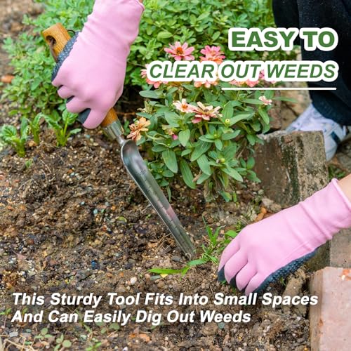 Haliaeetus Widger Seedling Tool, 6'' Depth Mark Narrow Trowel for Repotting - size: 13.8''