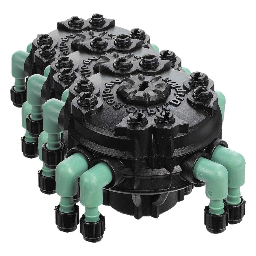 Orbit 69000D Drip Irrigation 4-Port Manifold with Flow Control (Pack of 3) - size: 3-Pack 8 Port, style: Adjustable Flow