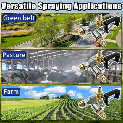 2-Pack Boomless & Fence Line Sprayer Nozzle for ATV – Brass Construction, 31FT Spray Swath, Adjustable Pattern, Universal Fit for Spot Sprayers.