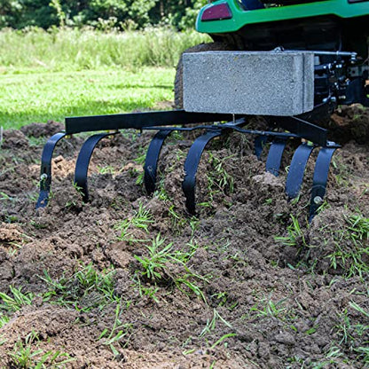 Brinly Sleeve Hitch Adjustable Tow Behind Cultivator, 18" by 40", Hammered Black