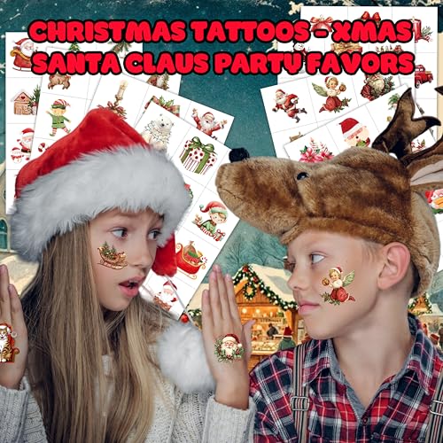 120 PCS Christmas Temporary Tattoos Stickers for Women Kids Adults - color: Christmas