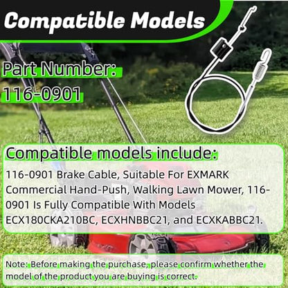 Blade Brake Cable 116-0901 Compatible with Exmark Lawn Mower - size: 116-0901
