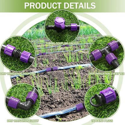 Tondiamo 250' 5/8 Inch Drip Tape Irrigation Tubing Kit 16 Mil 6" Spacing Garden Hose Watering Tube Line Automatic Equipment for Garden Irrigation System Farms, Landscape, Lawn - size: 250', 16 Mil