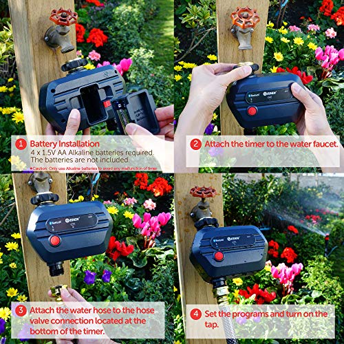 Eden 25441 1-Zone Bluetooth Water Timer for Smart Irrigation - Remote Control via App, Customizable Scheduling, and Water Delay Setting - size: 1 Zone