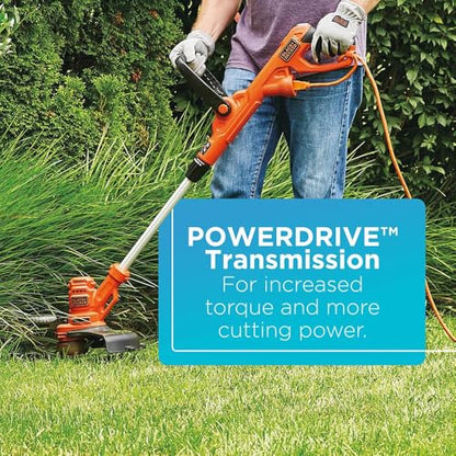 BLACK+DECKER Weed Wacker with Auto Feed, 14-Inch 2 in 1 String Trimmer Lawn Edger, Powerful 6.5-Amp Lightweight Electric Weed Eater (BESTA510)