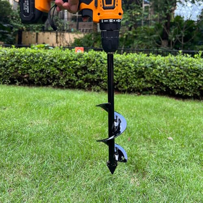 Heavy Duty Auger Drill Bit, 3X Faster Planting & Digging! Hex Shank Fits All 3/8" Drills ，Garden Bulb Planter, Ice Fishing & Fence Post Hole Digger ， Carbon Steel Blade