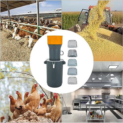 Electric Grain Mill Grinder，Versatile Grain Grinder Mill， Feed Grinder，Electric Corn Grinder，Wheat Grinder，Flour Mill Grinder for Home and Farm Use-6.6 Gallons (25L)/13.2 Gallons (50L) (6.6Gal) - size: 6.6Gal