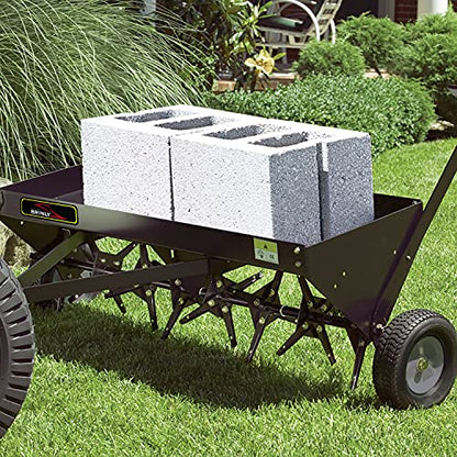 Brinly Tow Behind Plug Aerator with Universal Hitch, 40" - Flat Black - color: Flat Black