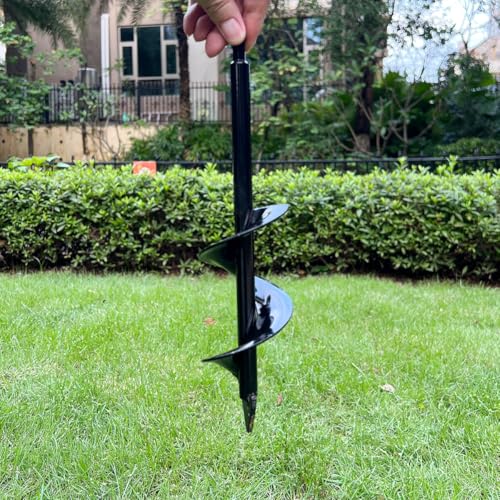 Heavy Duty Auger Drill Bit, 3X Faster Planting & Digging! Hex Shank Fits All 3/8" Drills ，Garden Bulb Planter, Ice Fishing & Fence Post Hole Digger ， Carbon Steel Blade