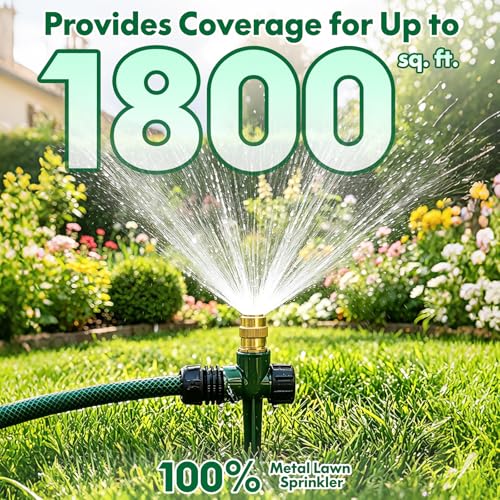 4 Pack Heavy Metal Lawn Sprinkler for Yard,360° Large Area Coverage