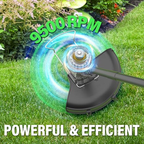 Cordless Weed Wacker 20V, Battery Powered String Trimmer, 10-Inch - color: Dark green