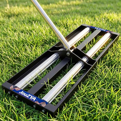 Updated Lawn Leveling Rake 40"x10", Lawn Leveler with Aluminum Rollers - size: 40''x10'' With Roller (Black)