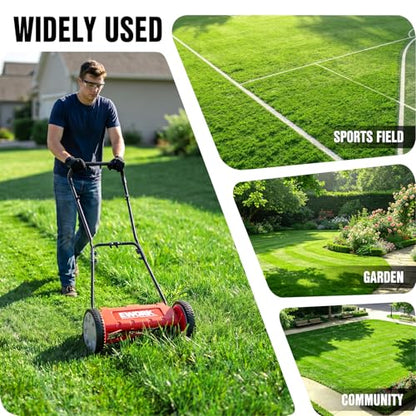 EWORK Push Reel Lawn Mower 23" with 5-Blade Cutting System for Lawn Care