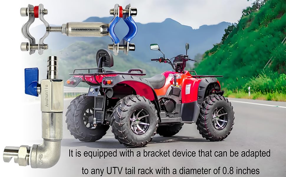 Universal Boomless Sprayer Nozzle Kit for ATV/UTV, Stainless Steel Adjustable Spray Tip, Ideal for Farm, Lawn, Pasture Spraying