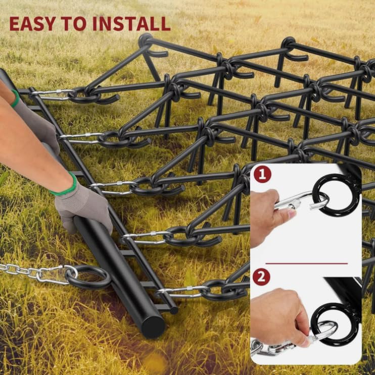Drag Harrow 5 x 4.5 FT 1/2" Tines for ATV UTVs Lawn Tractors Leveling Heavy Duty