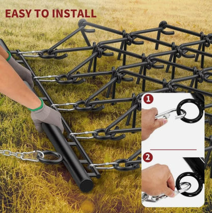Drag Harrow 5 x 4.5 FT 1/2" Tines for ATV UTVs Lawn Tractors Leveling Heavy Duty
