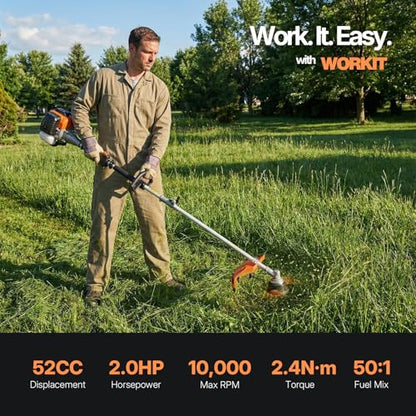 WORKIT 5-in-1 Gas Weed Wacker, 52cc 2-Stroke 18" String Trimmer - size: 5 IN 1-52CC