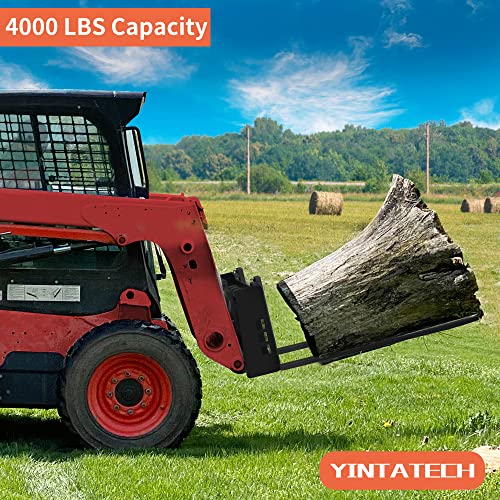 YINTATECH 4000 lbs Skid Steer Pallet Fork Frame Quick Tach Loader Mount - size: 4000LBS