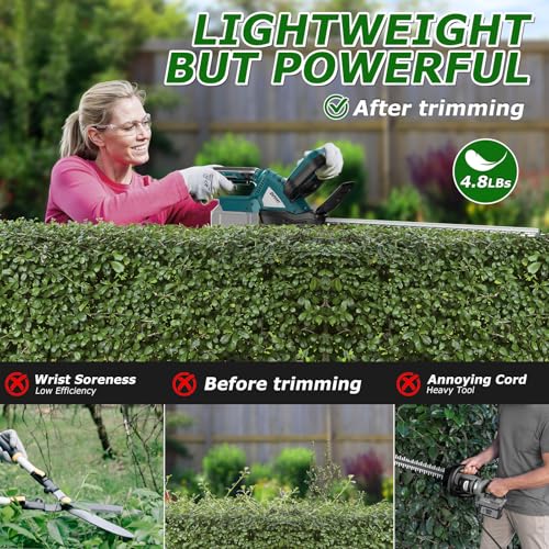 Cordless Hedge Trimmer for Makita 18V Battery, Electric Bush Trimmer