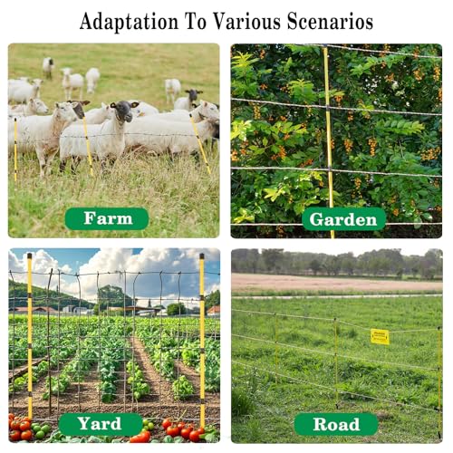 20 Pcs 46"Fiberglass Step in Electric Fence Posts,Portable Temporary Stakes - style: 46Inch-20 Pack