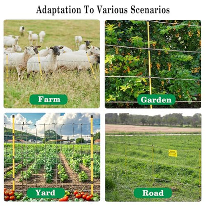 20 Pcs 46"Fiberglass Step in Electric Fence Posts,Portable Temporary Stakes - style: 46Inch-20 Pack